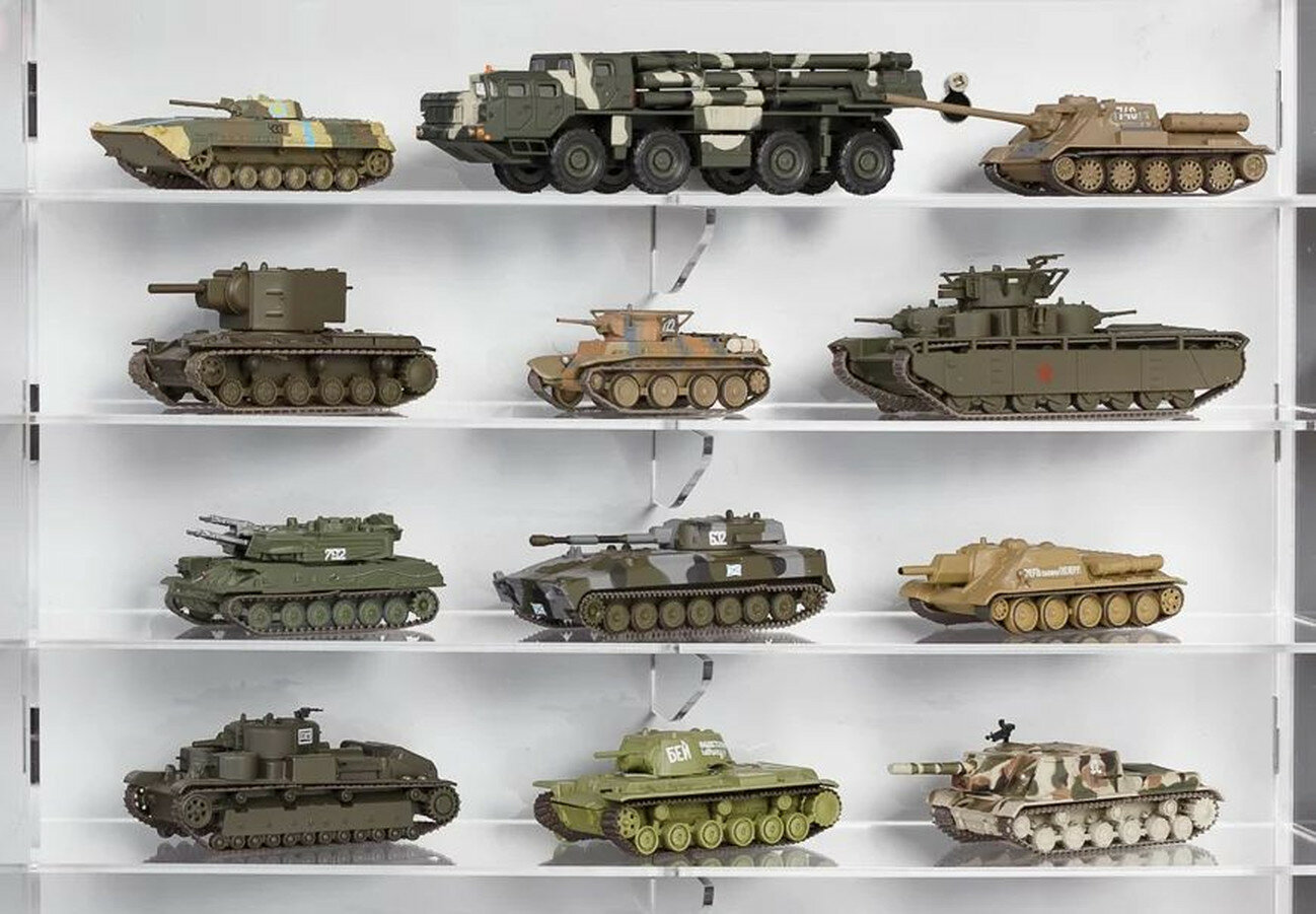 Стеллаж прозрачный для моделек машинок 1:43, 85 * 12 * 39 см, оргстекло — фото 1