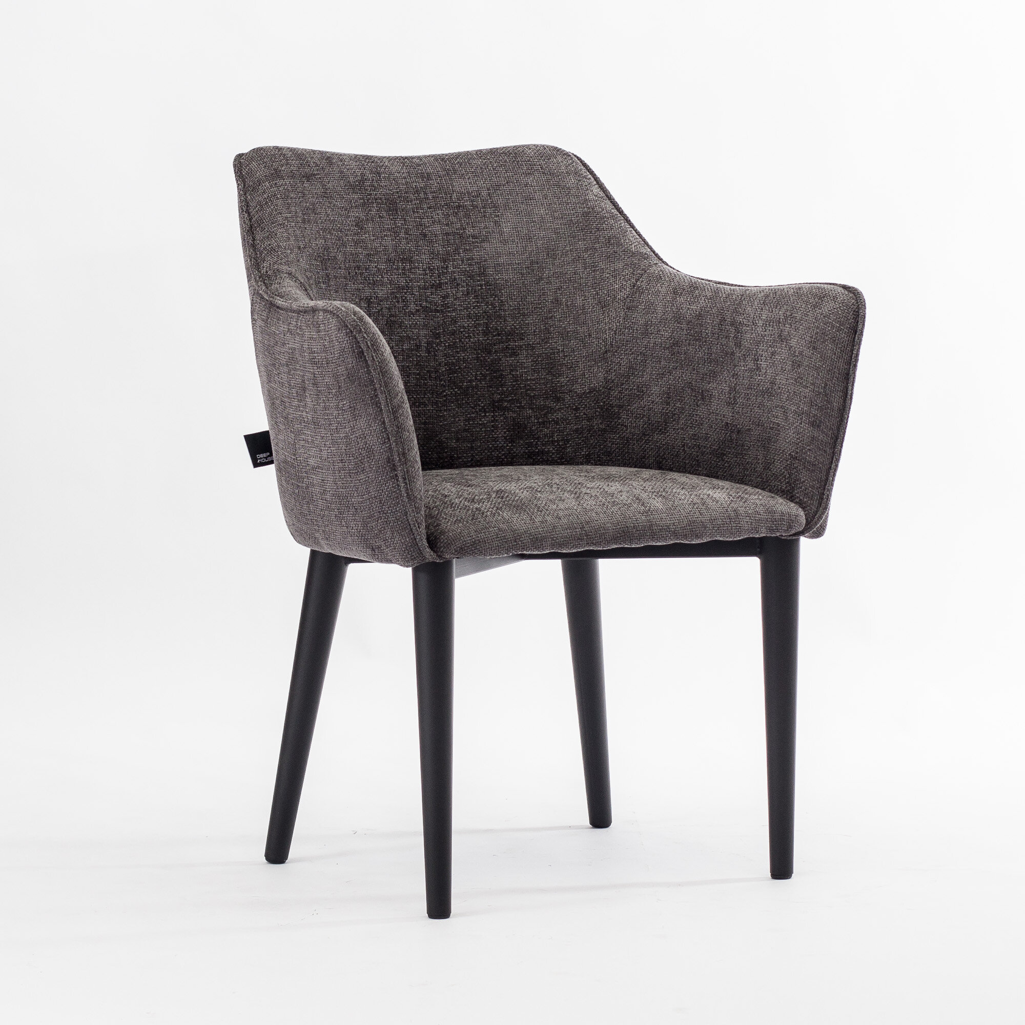 Стул Moscow Denis Simachev for DH темно-серая ткань ножки черные для дома/для гостиной/для столовой/для кафе/кухонный стул/стул кухонный