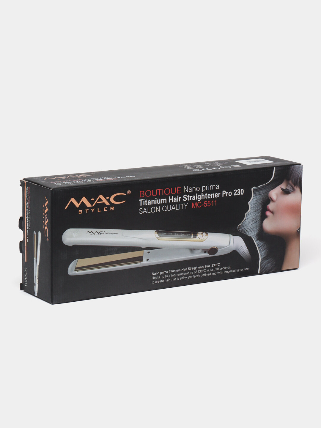 Выпрямитель волос, щипцы для выпрямления, для укладки MAC STYLER MC-5511, белый — фото 1