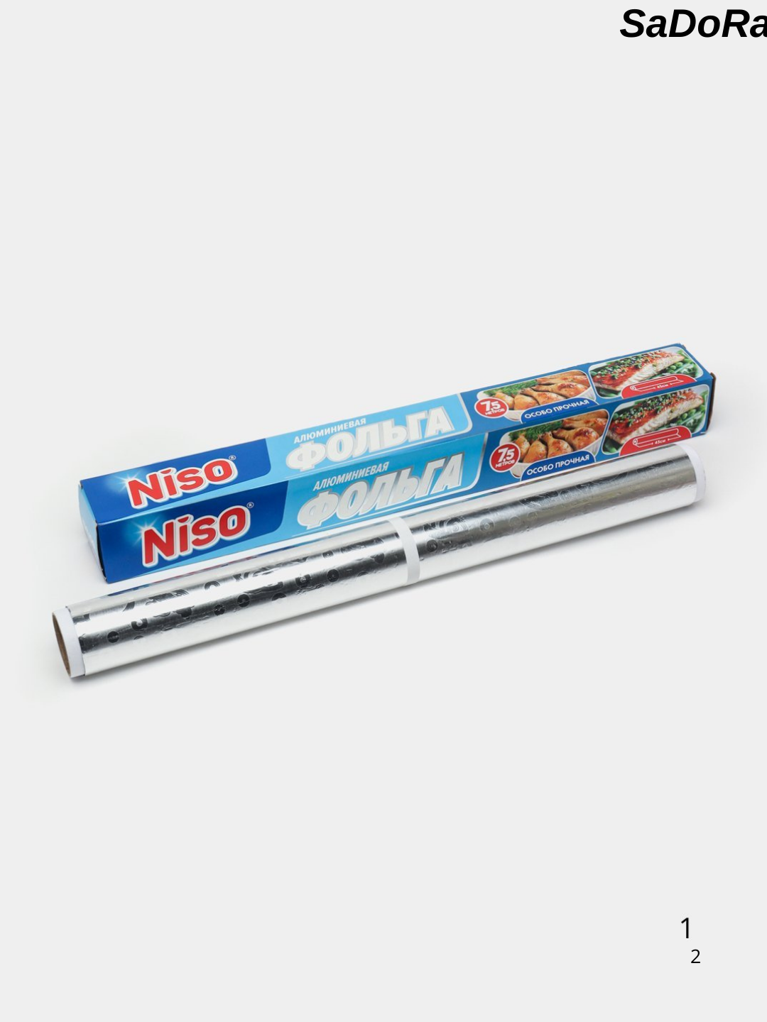 Фольга алюминиевая NISO, особо прочная, размер 7,5x45 см, для запекания