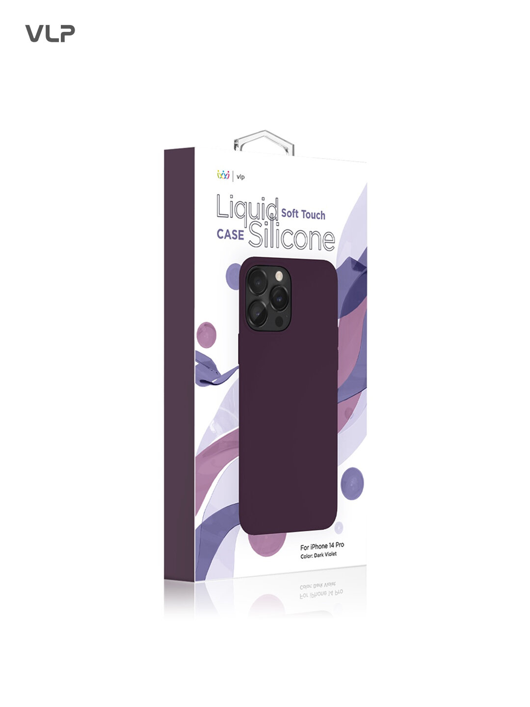 Чехол VLP Silicone Case, для iPhone 14 Pro, ударопрочный, Soft Touch, тёмно-фиолетовый — фото 1