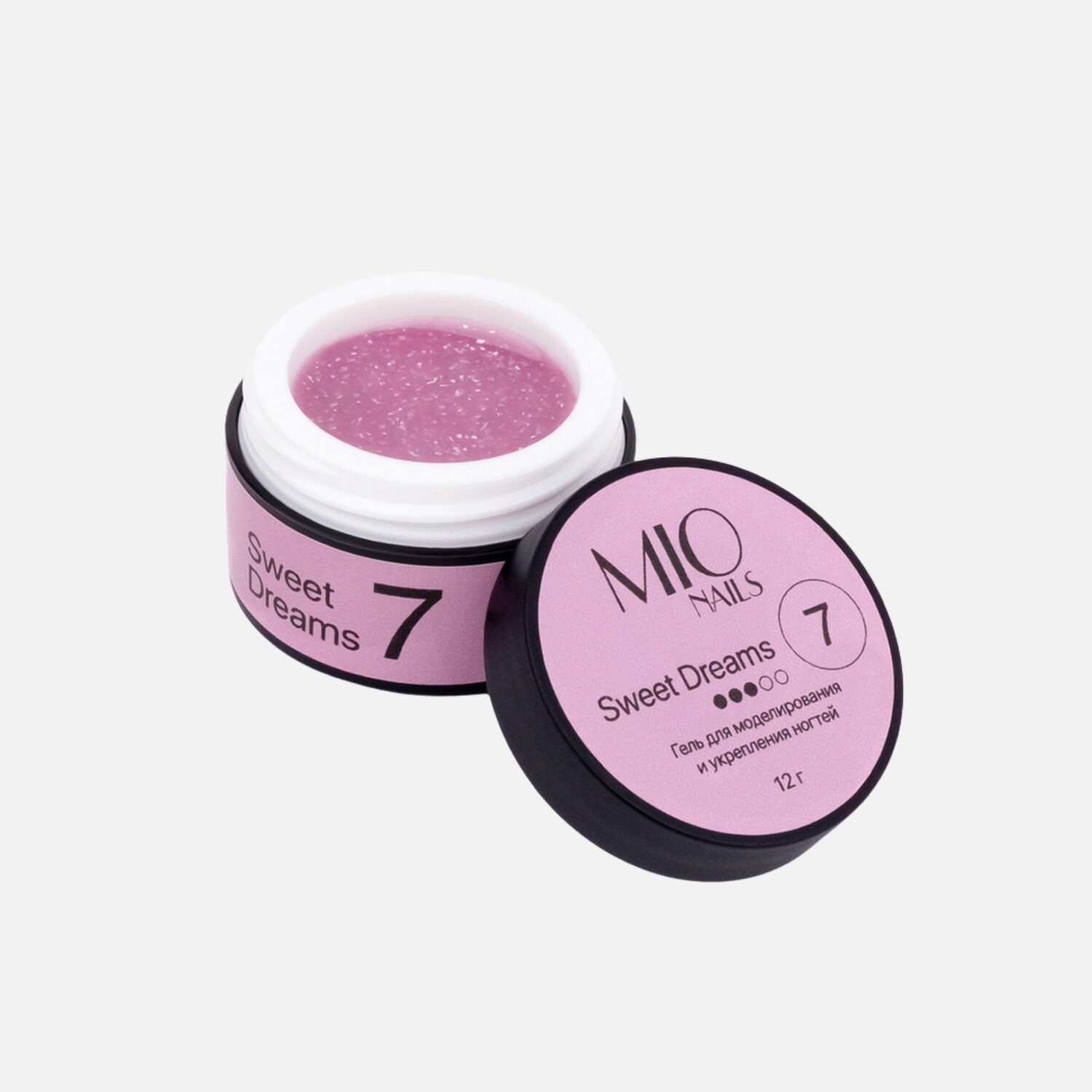 Моделирующий гель MIO Nails Sweet Dreams №07 12 г тёмно-розовый оттенок с лёгким витражным эффектом