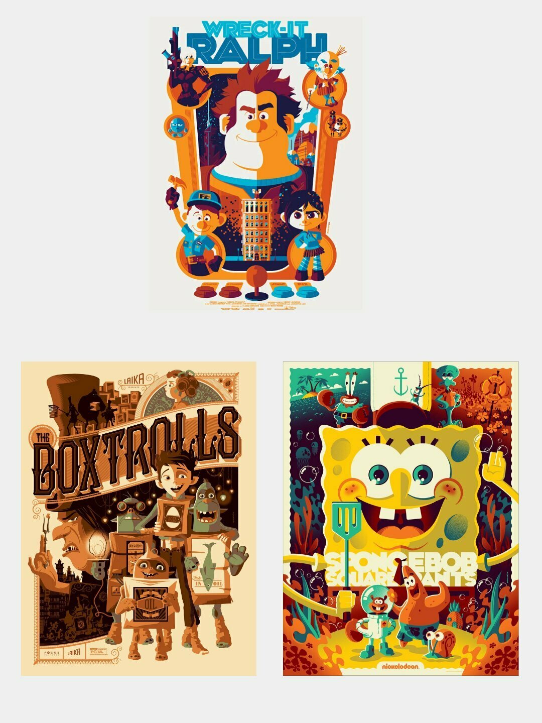 Мини постер с Мультиками, 10 * 15 см, набор из 3х шт, Мультфильмы, Эстетика