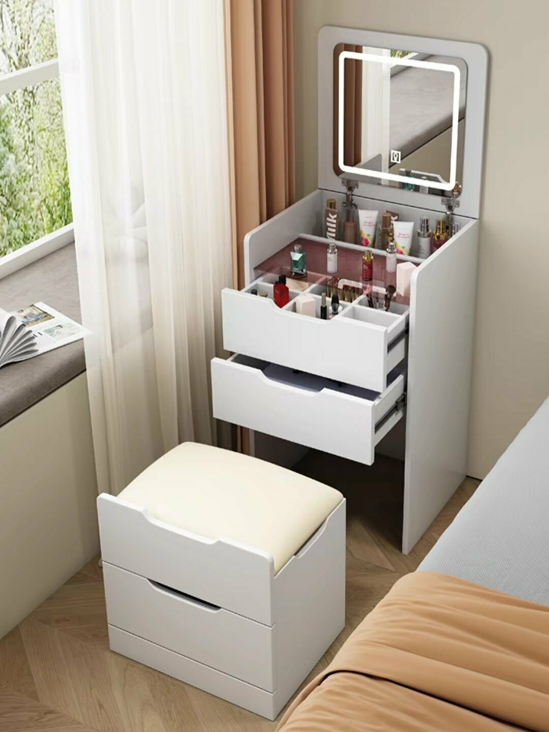 Универсальная тумбочка, шкаф для спальни с зеркалом, современный шкаф с ящиками