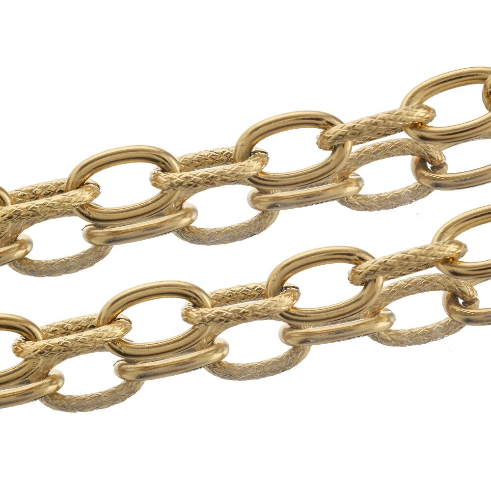 Позолоченные круглые панковские цепи из нержавеющей стали SunMoon, Gold Plated 2
