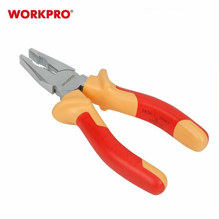 Щипцы WORKPRO WP342016, комбинированные, с изоляцией, длина 150мм — фото 1