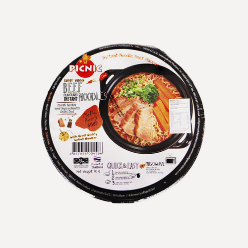 Изображение товара Лапша быстрого приготовления Picnic со вкусом говядины 70 г, Таиланд
