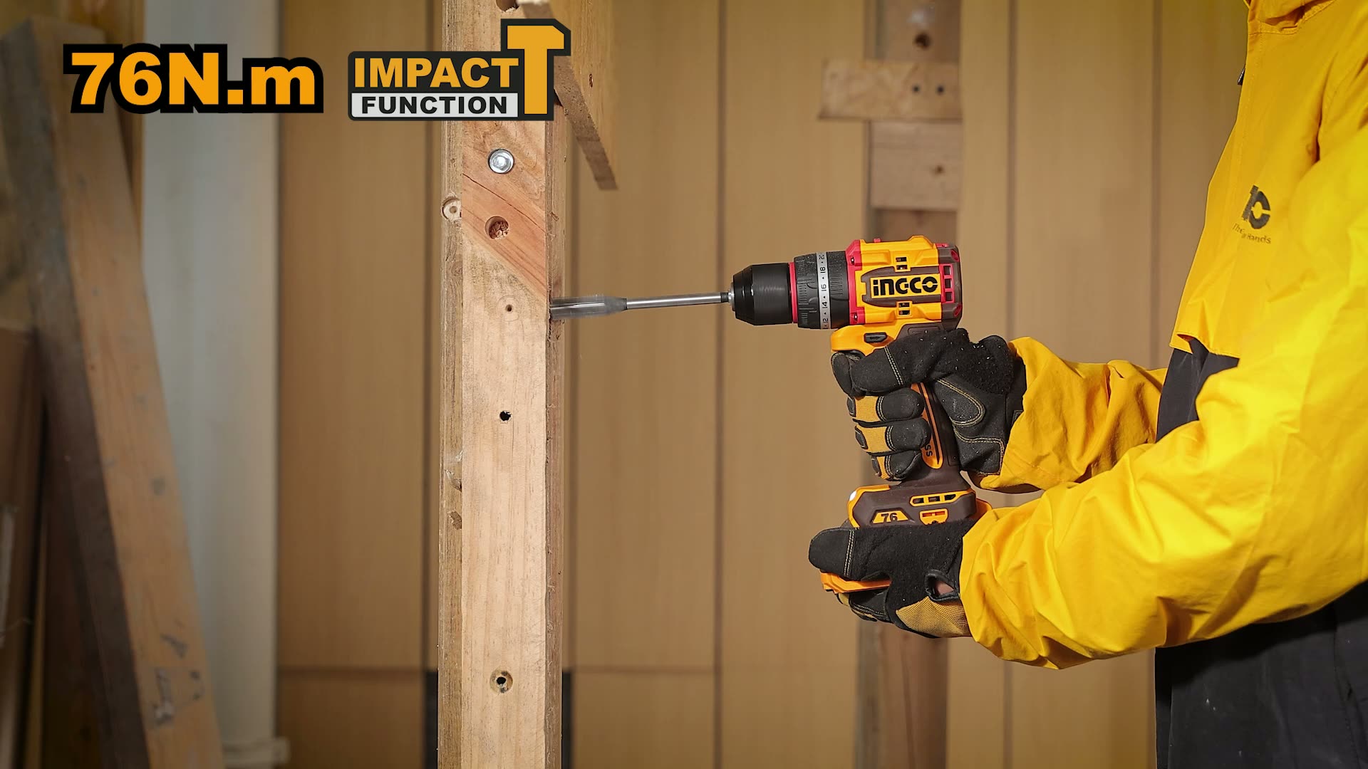 Шуруповёрт аккумуляторный INGCO CIDLI20768, кейсовый, 2 аккумулятора — фото 1