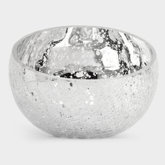 Конфетница Anna Lafarg Craquelure Кракелюр 15х12 см стекло серебристый (ANLAF-XK-15BHSV)