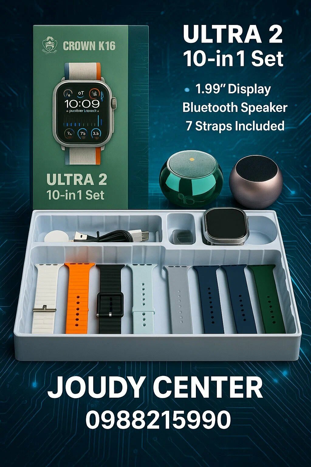 KROWN K16 Smart Watch 10 в 1, HD-экран, спортивные, умные часы со звонком