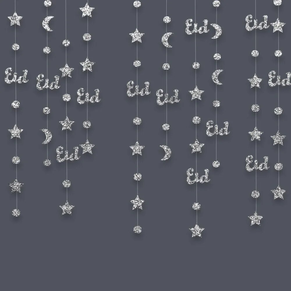 MOONBIFFY Гирлянда Ид Мубарак из бумаги 4 метра
