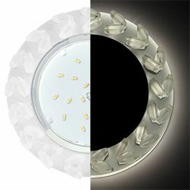 1 шт. Ecola GX53 H4 LD5361 Glass Круг с крупными матовыми стразами Елочка с подсветкой/фон мат./центр. часть хром 54x120 (к+) Экола gx53_blight