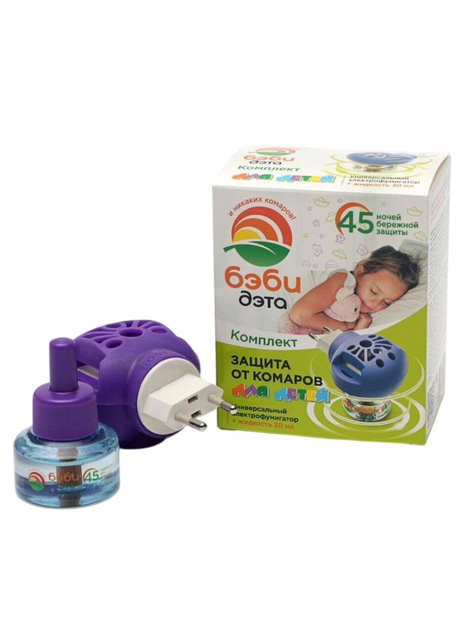 Репеллент от комаров Бэби-Дэта 45 ночей фумигатор с жидкостью детский 30 мл