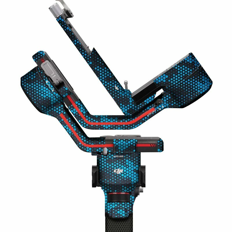 Защитная пленка для гимбала DJI RS3 - узор «Змеиная чешуя» синего цвета, матовая поверхность, совместима с DJI RS3