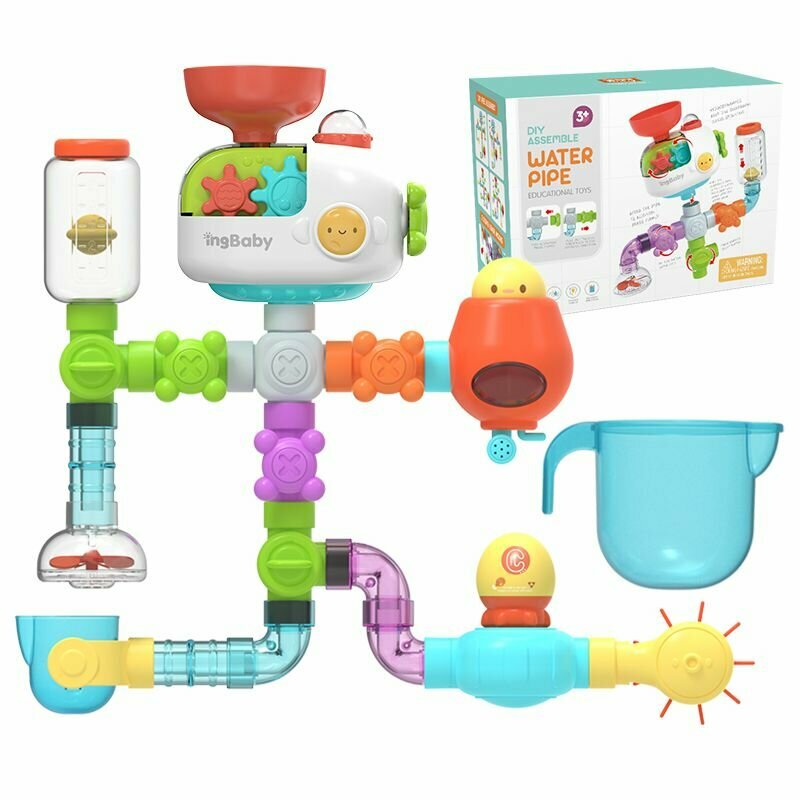 Конструктор-игрушка для ванной "Юный инженер: Водная стройка" / 27 предметов в комплекте.