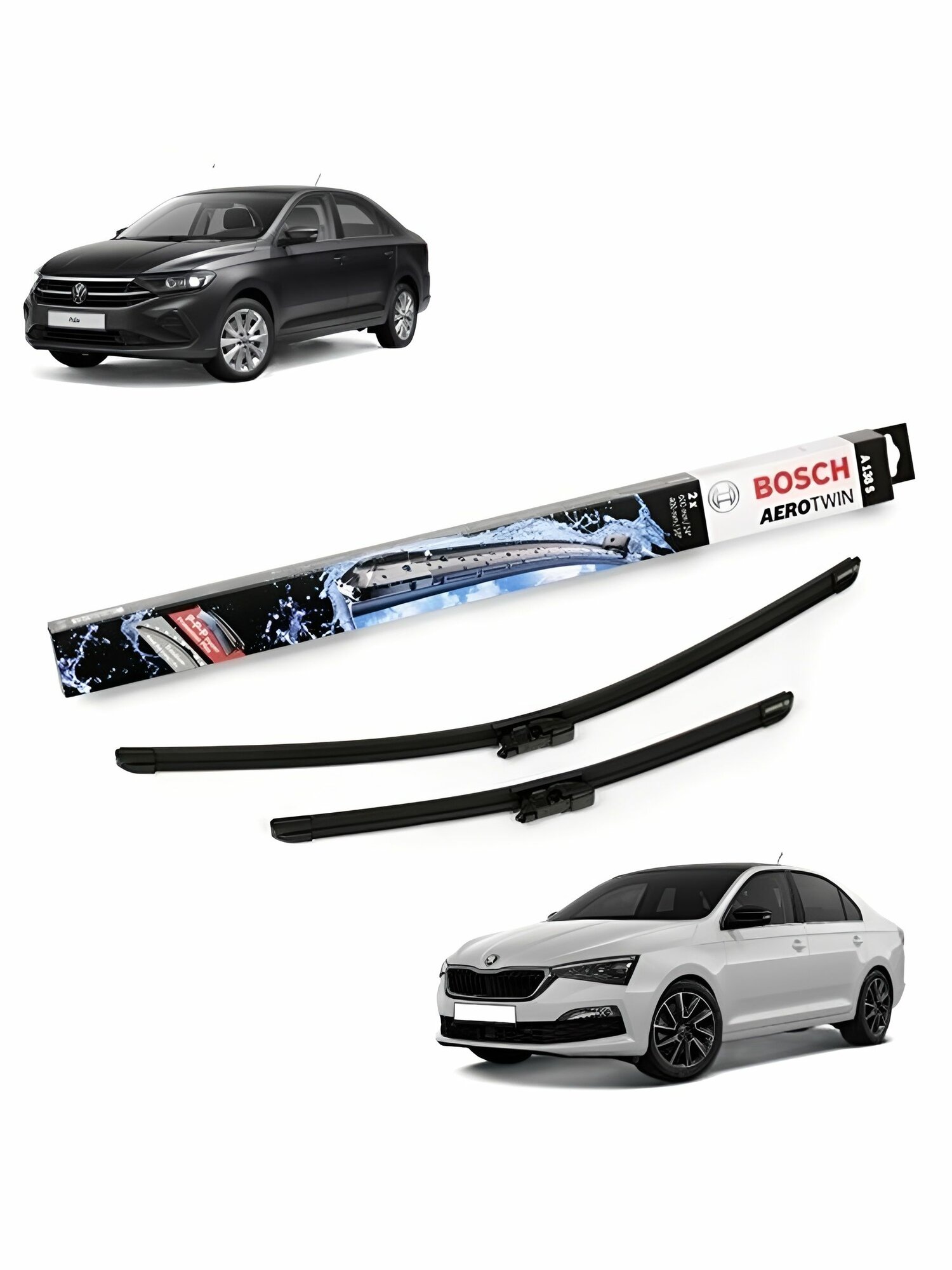 Щетки стеклоочистителя BOSCH для Skoda Rapid / VW Polo Лифтбэк с 01.2020->
