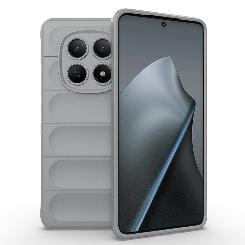 Чехол для Xiaomi Redmi Note 15 4G/Редми Нот 15 4G, soft touch, чехол-кардиомонитор, поликарбонат (PC), защита камеры, ударопрочный, усиленные углы, Xiaomi, Redmi Note 15 4G, light gray,
