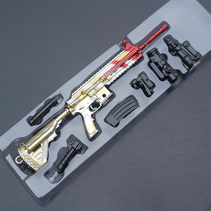 Ключен для PUBG M416 Silver Viper, 22 см, игровой коллекционный аксессуар, модель оружия для поля боя
