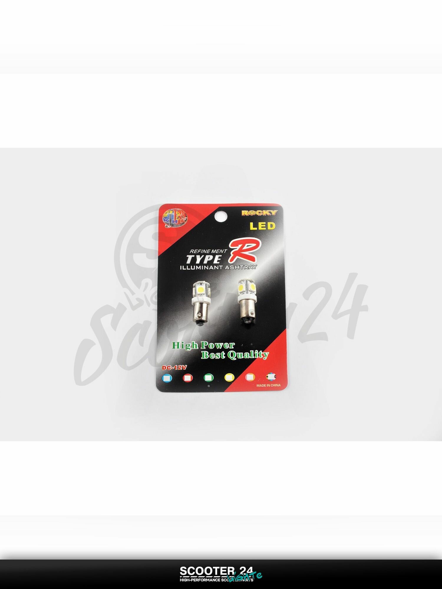 Лампа фары диодная для мототехники универсальная ВA9S (пара) (белая, 5 кристаллов) "TYPE-R"