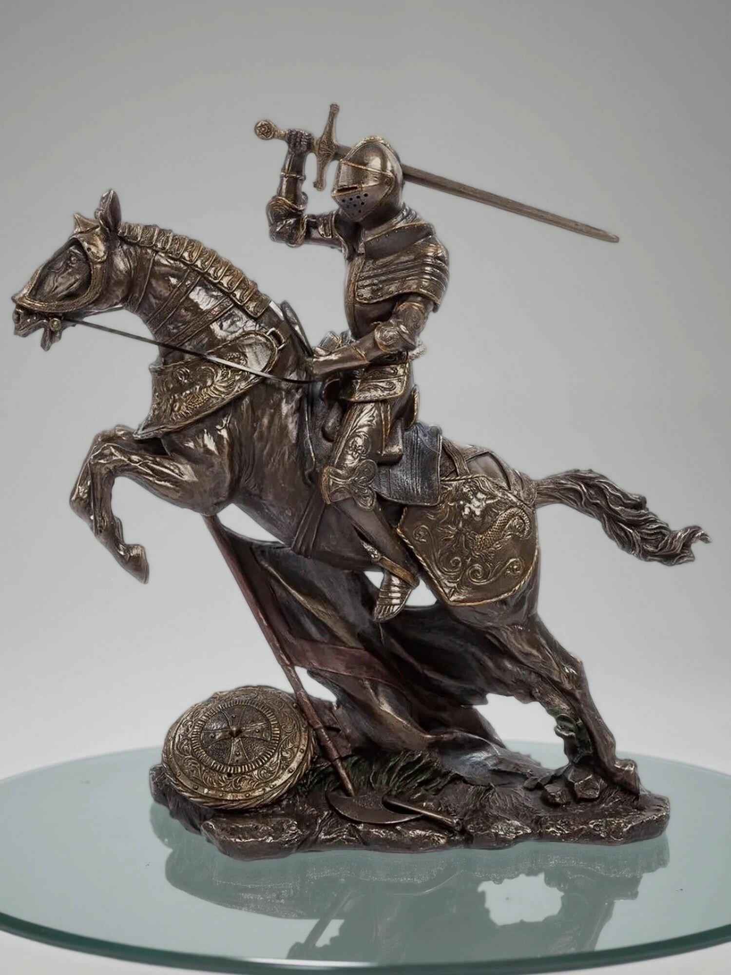 Статуэтка Рыцарь на коне, размер 26*9*28см, , материал полистоун — фото 1