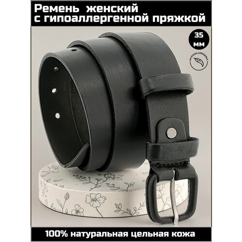 фото Ремень aksybelt для женщин, размер 100, черный гладкий