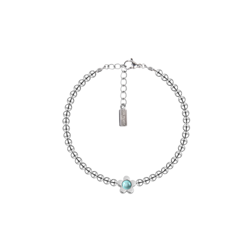 Браслет Oh Mary Did, гематит, жемчуг Swarovski синтетический, 1 шт., размер 16 см, размер one size, лазурный