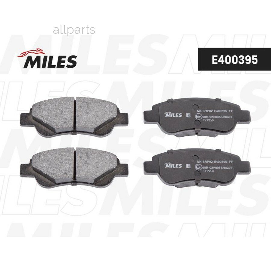 MILES E400395 Колодки тормозные CITROEN C1/PEUGEOT 107/TOYOTA AYGO 05- пер. LowMetallic