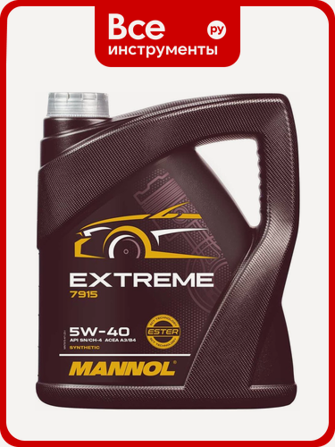 Изображение товара Синтетическое моторное масло MANNOL EXTREME 5W40 4 л 1021, для современных бензиновых дизельных двигателей, синий