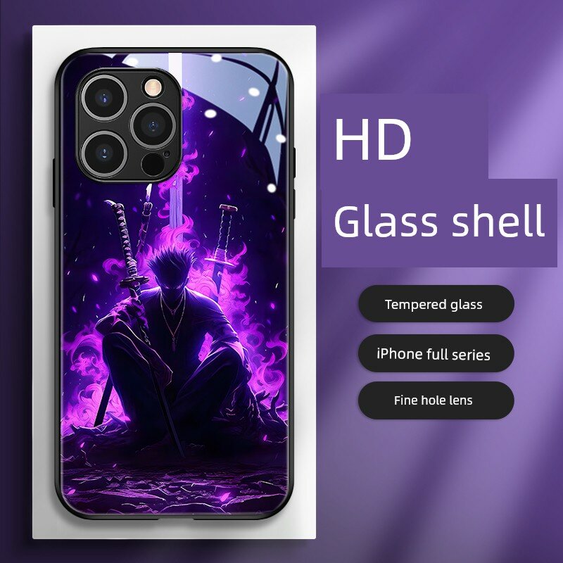 Чехол из стекла с аниме-темой Один Пират для iPhone 16 Plus, древний стиль, премиальная защита, совместимость с