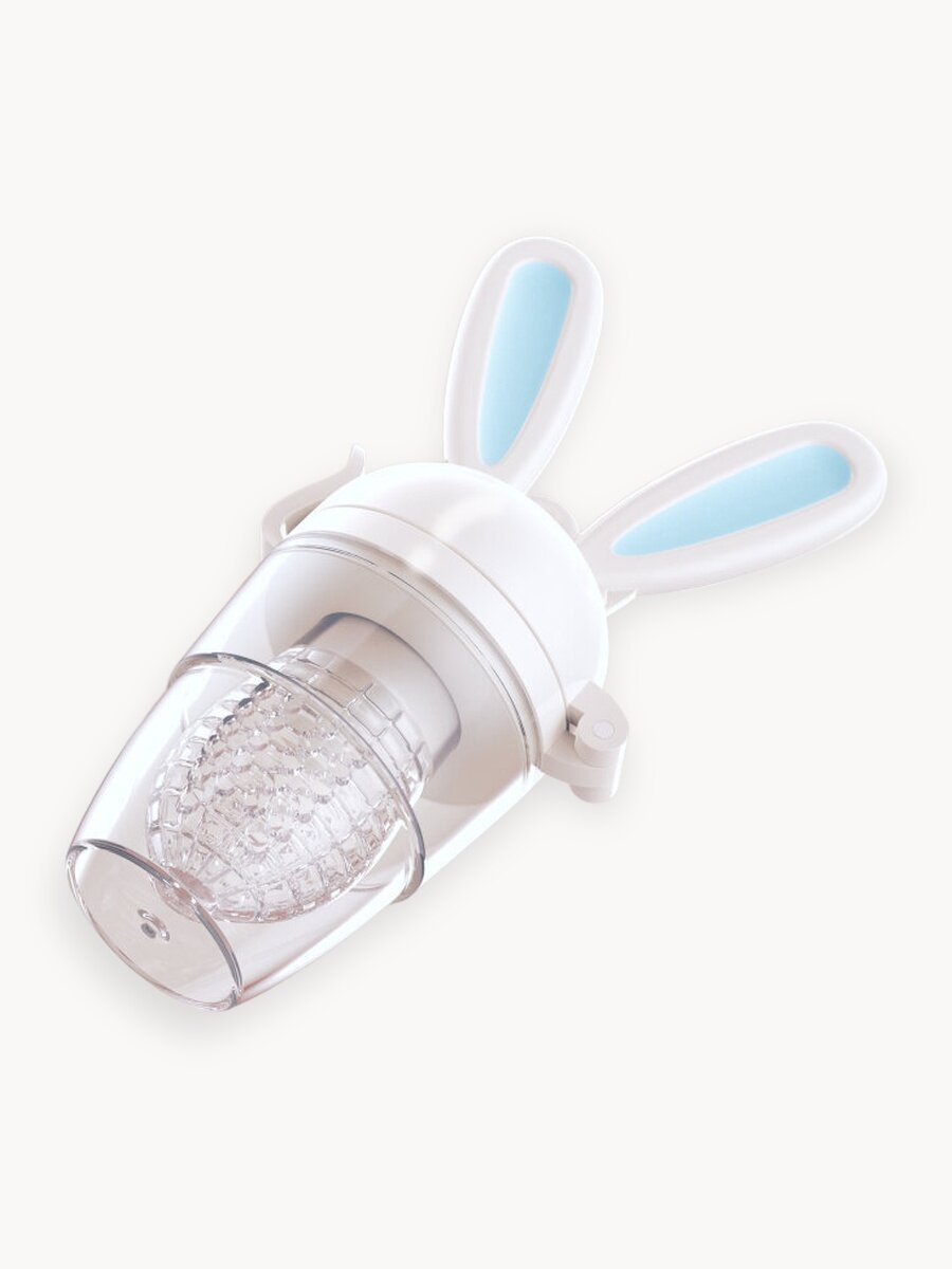 Ниблер для прикорма BUNNY TWIST с поворотным механизмом добавления прикорма. Цвет голубой.