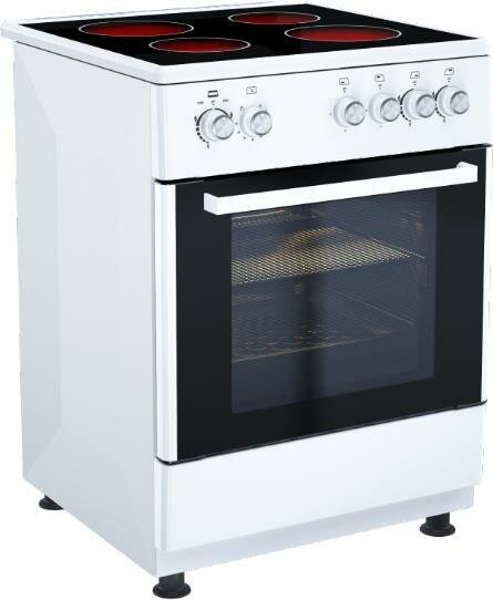 Электрическая плита NORDEN FF6055XXVW с электрической духовкой, с конвекцией, объем 64.00 л, белый