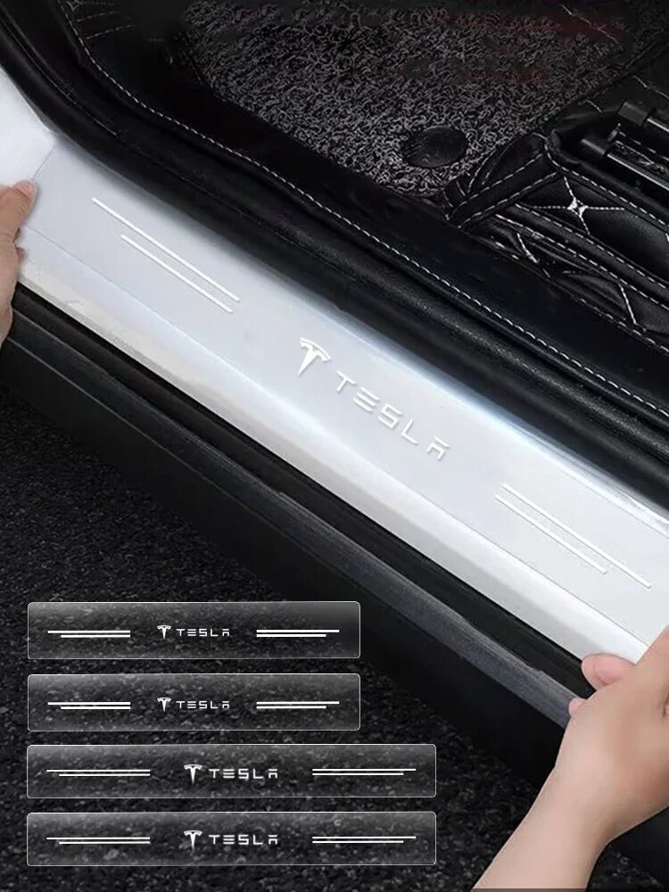 Защитная наклейка на порог автомобиля лента для защиты от царапин на педаль для Tesla Model 3 Model Y Model S Model X аксессуары для автоматической отделки
