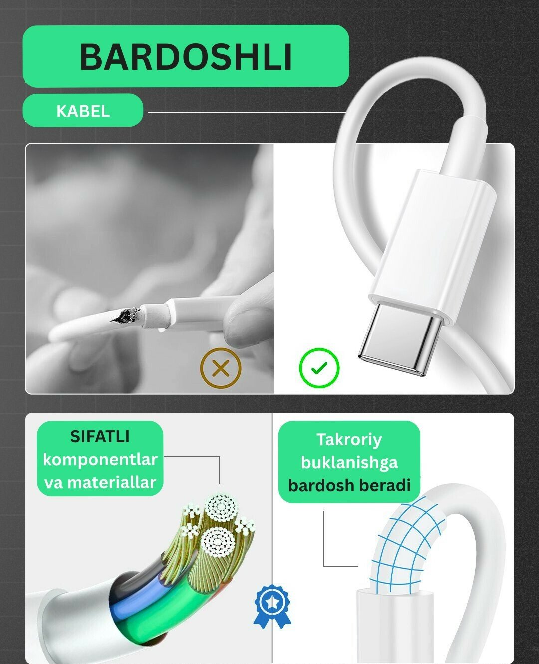 Зарядное устройство для iPhone, быстрая зарядка, 25 Вт, с кабелем Type-C на Lightning 2-pin — фото 1