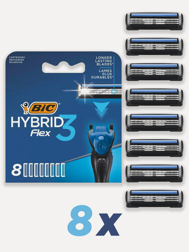 Изображение товара Bic Flex 3 Hybrid Кассеты для бритья, 8 шт.