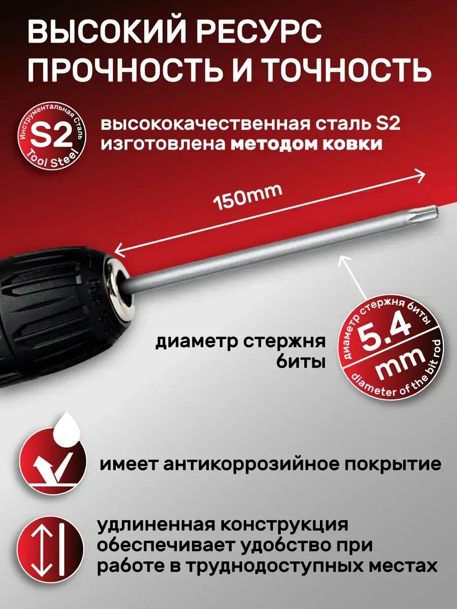 Биты T27 x 150мм 2шт. регулярные SKRAB 43505 — фото 1