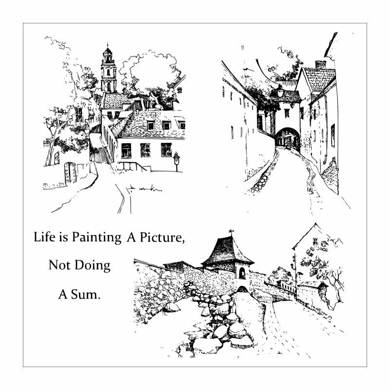 Серия Tree House Прозрачная печать ручной работы-HU208