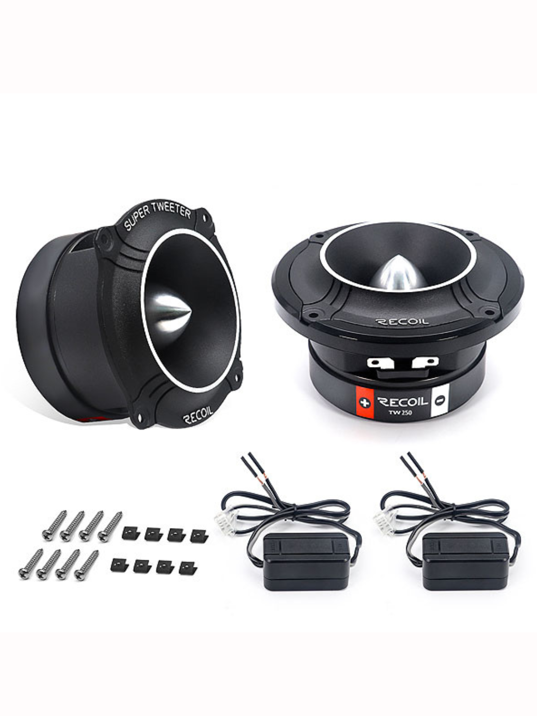 Рупоры RECOIL TW250, пищалки твитеры, 2 полосы, 100 Вт, черный