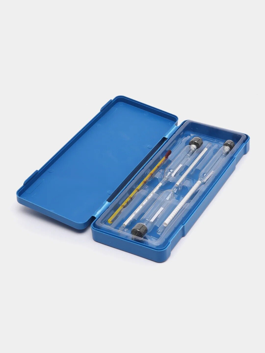 Набор ареометров / спиртометров и термометра в пластиковом футляре