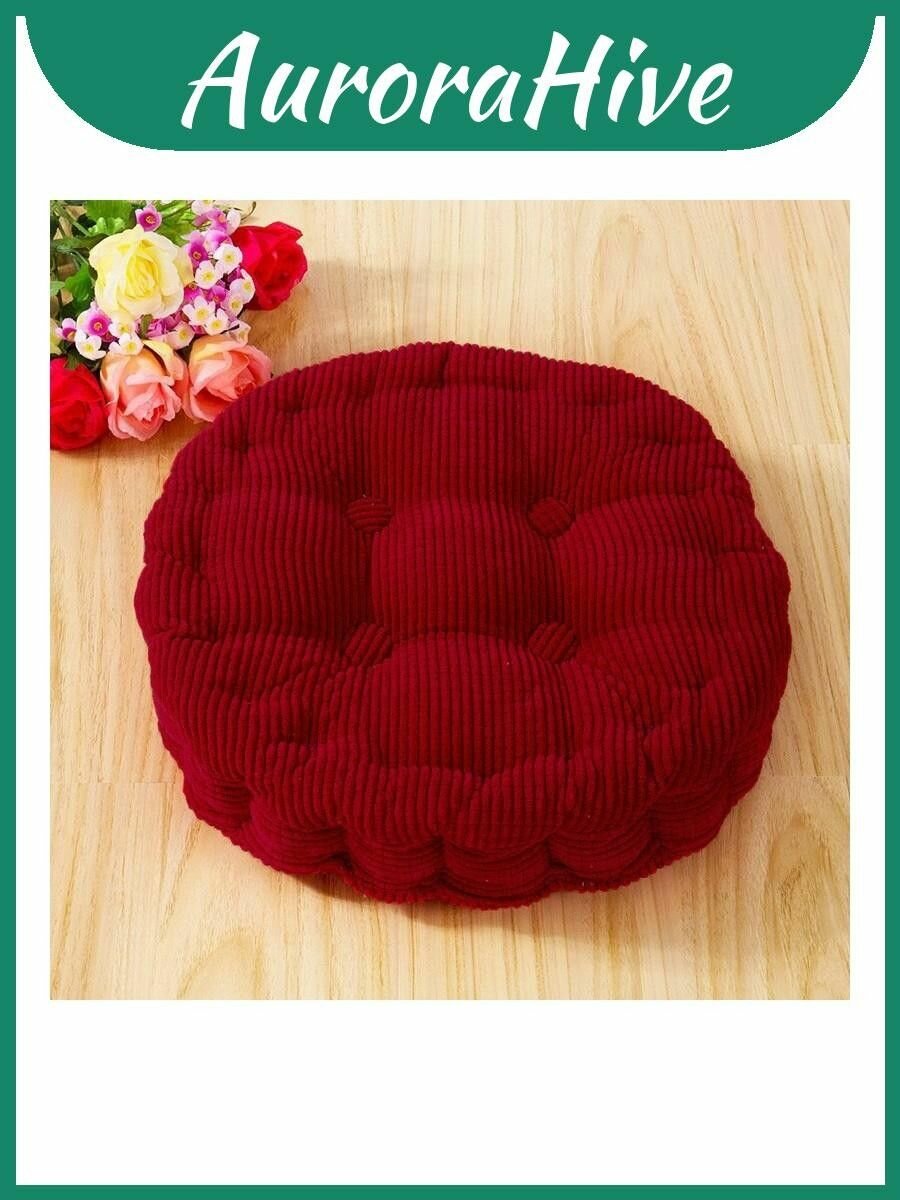 Подушка для стула plush and comfortable круглый корд для татами и патио красный 43x43 см