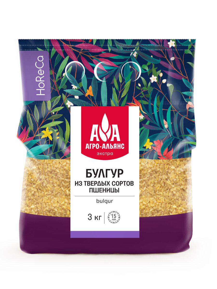Булгур HoReCa Агро-Альянс Экстра из твердых сортов пшеницы 3 кг