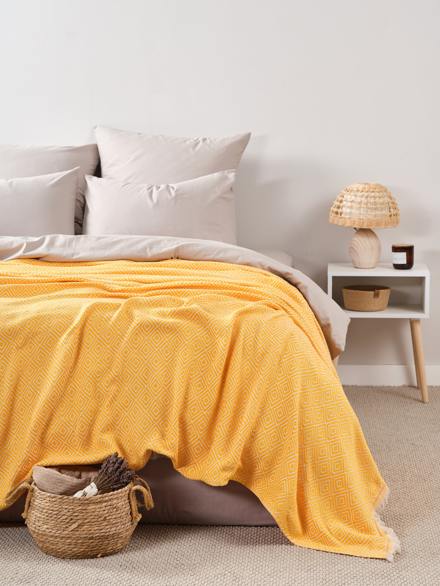 Плед Ночь Нежна 200х220 Оранжевый 100% хлопок