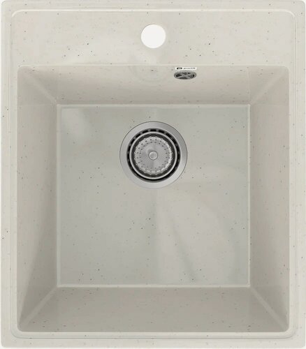Изображение товара Мойка кухонная Practik PR-M 425-001 мраморная, 42x48, прямоугольная, мойка для кухни, белая, матовая