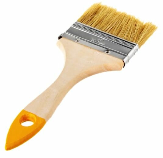Кисть малярная VIRTUS плоская Slim, натуральная щетина, 75 мм 001001075 — фото 1
