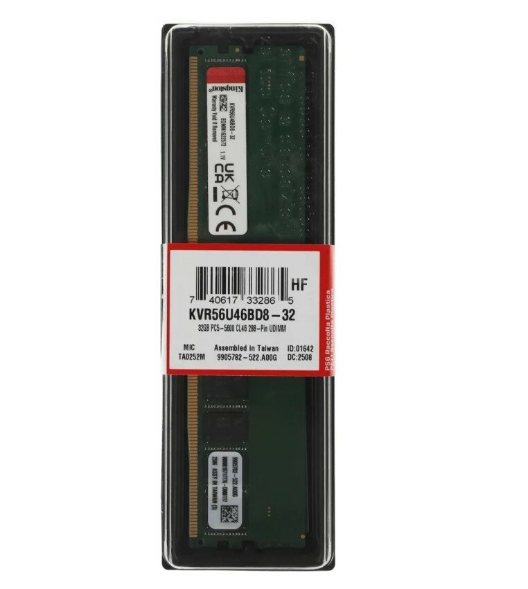 Kingston DDR5 32Gb (2x16Gb) 5600MHz pc-44800 Cl46, 1.1V