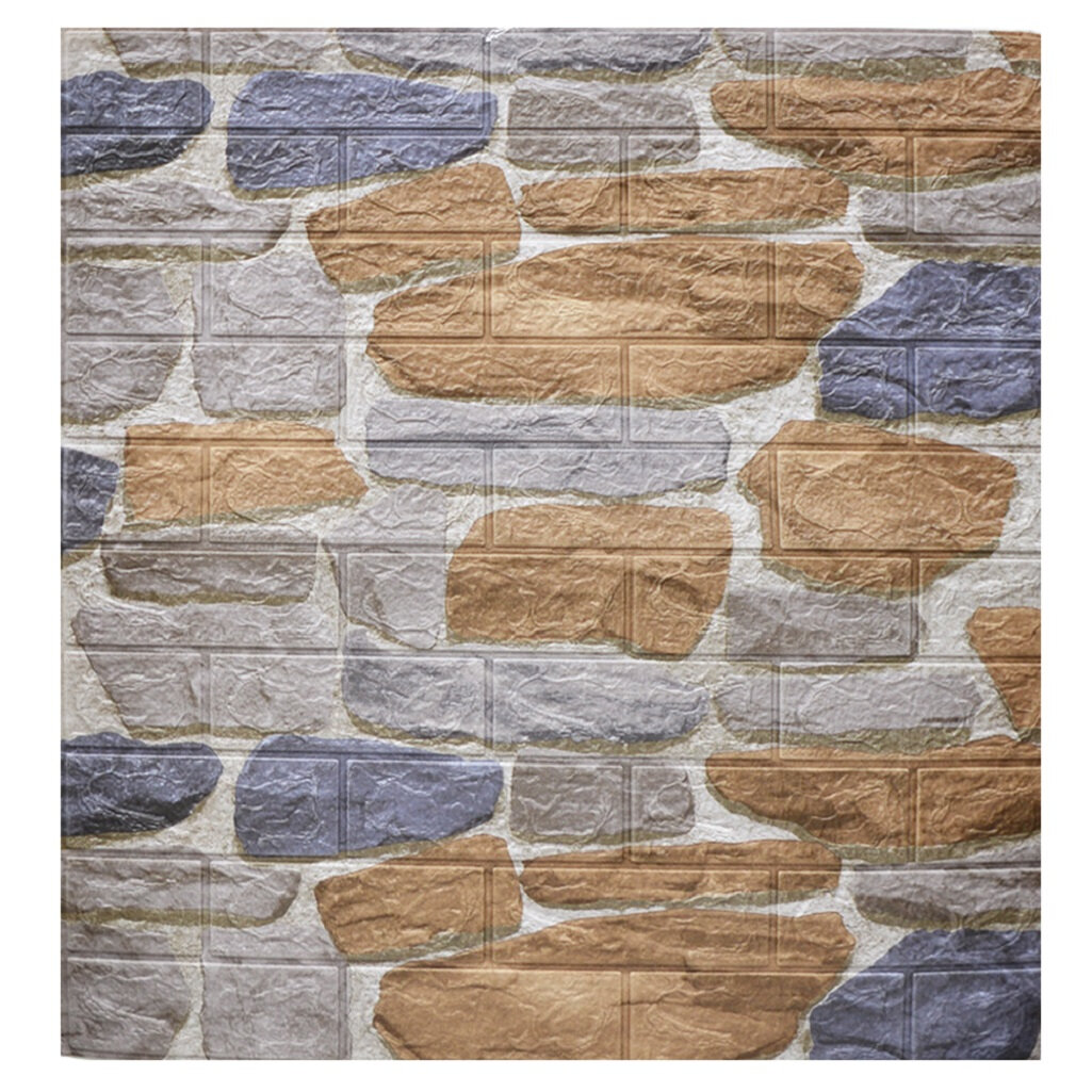 Панель ПВХ самоклеящаяся 3D BZ1-JS-030 под камень 4х700х770 мм 2 шт.