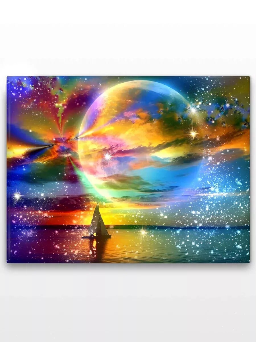 Алмазная мозаика на подрамнике 50х40 ALMAZIKA