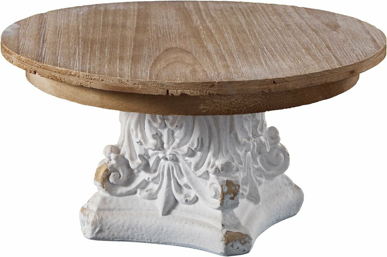 Блюдо Glasar 62-073, винтаж, на ножке, 24 см, дерево, полирезина