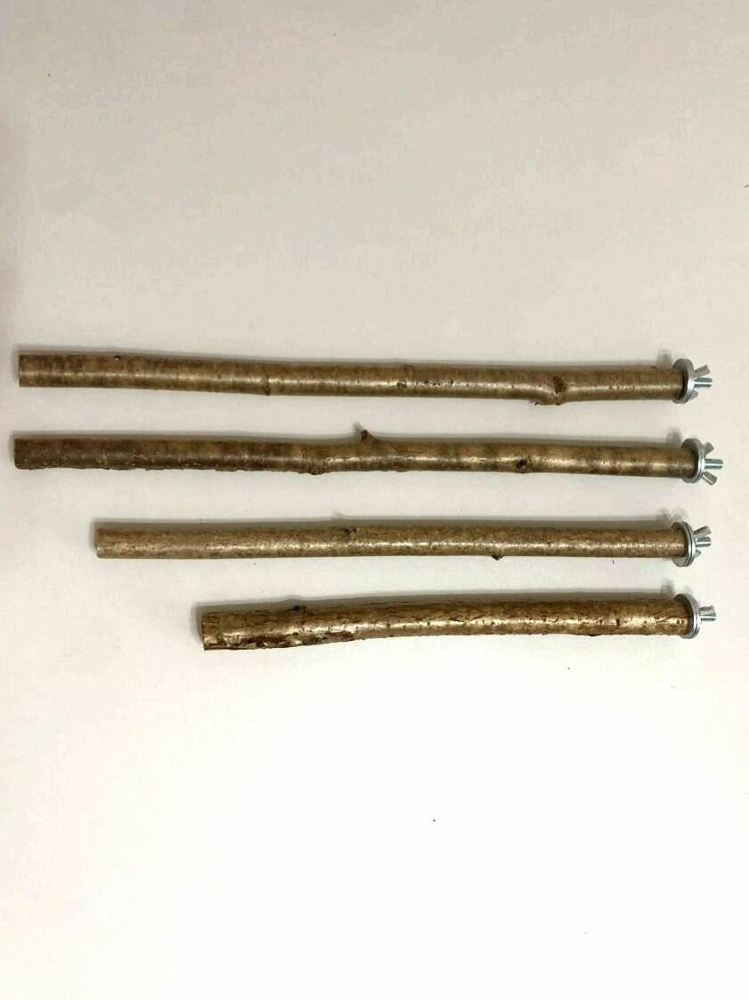 Жердочки в клетку (комплект из 4 штук ) 25см 30см две по 34см. Диаметром 15-2см