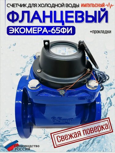 Изображение товара Счетчик воды ЭКОМЕРА-65И Холодный Фланцевый Импульсный
