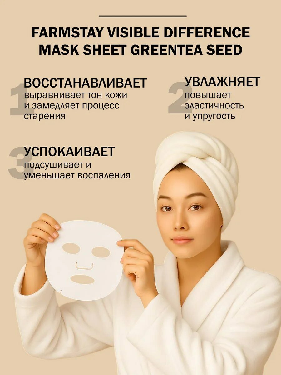 Тканевые маски Farm Stay "Collagen Visible Difference", 2 штук — фото 1